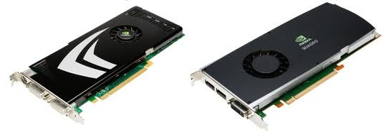 NVIDIA GeForce 9800 GT and Quadro FX 1800